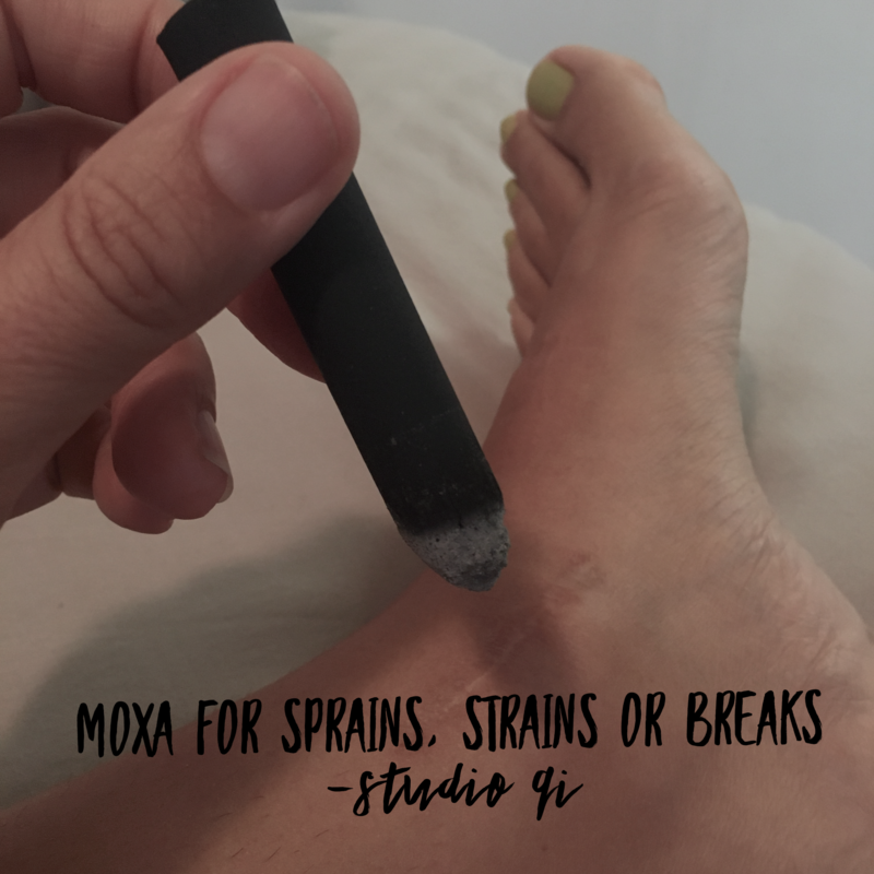 Moxa for rolled ankles, sprains, strains or breaks Moxa for rolled ankles, sprains, strains or breaks